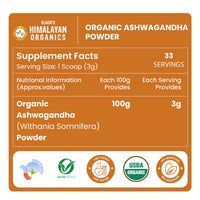Vlado's Himalayan Organics Ashwagandha Vitality Powder – 100 gm