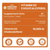 Vlado's Himalayan Organics Vitamin D3 10000 IU Chewable Tablets Orange 60 Tablets
