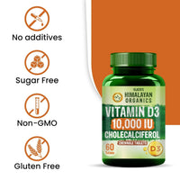Vlado's Himalayan Organics Vitamin D3 10000 IU Chewable Tablets Orange 60 Tablets