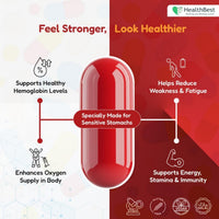 Healthbest Haemobest Iron Supplement for Hemoglobin Support for Men & Women 60 Capsules