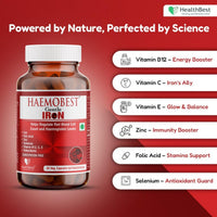 HealthBest Haemobest Iron Capsules For Men & Women - 30 Capsules