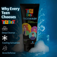 HealthBest Teens 2% Salicylic Acid Face Wash Cleanser for Acne Pimples & Blackheads 100ml