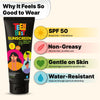 HealthBest Sunscreen SPF 50 PA++++ for Teens & Youth, Daily Use Lightweight Face Sunscreen with No White Cast, Non-Greasy Texture, Broad Spectrum UVA UVB & Blue Light Protection, Enriched with Aloe Vera, Vitamin C, Blueberry & Hyaluronic Acid