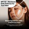 HealthBest Sunscreen SPF 50 PA++++ for Teens & Youth, Daily Use Lightweight Face Sunscreen with No White Cast, Non-Greasy Texture, Broad Spectrum UVA UVB & Blue Light Protection, Enriched with Aloe Vera, Vitamin C, Blueberry & Hyaluronic Acid