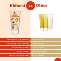 HealthBest Kids Face Wash With Organic Strawberry Non Toxic & Safe Tear-Free 100ml