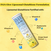 INJA Wellness Glow Liposomal Glutathione Effective for Skin Glow - Lemon Flavour 15 Tablets