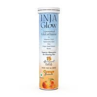 Inja Wellness Glow Liposomal Glutathione-4x Effective-Enhances Skin Glow | Reduces Dark Spots,Anti-Aging-Orange 15 Tablets