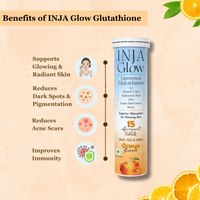 Inja Wellness Glow Liposomal Glutathione-4x Effective-Enhances Skin Glow | Reduces Dark Spots,Anti-Aging-Orange 15 Tablets