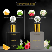 La French Black & Addicted Men Perfume Gift Set for Men (2 x 50ml)