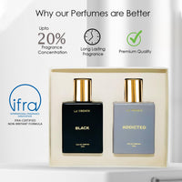La French Black & Addicted Men Perfume Gift Set for Men (2 x 50ml)
