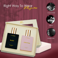 La French Black & Emotion Perfume Gift Set for Men & Women (2 x 50ml)