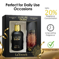 La French Unisex Perfume Gift Set - Luxure Oudh Perfume 100ml & Luxure Oudh Deodorant 150ml
