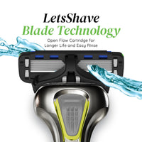 LetsShave Pro 6 Sensitive Face & Body Shaving Razor Value Set World's First 6-Blade Razor for Men 82 gm
