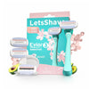 Letsshave Evior 3 Sensitive Shaving Razor Value Set | 1 Handle + 4 Blades | Dual Moisture Bar with AloeVera, Vitamin E, Argan & Avocado Oils | Bikini & Underarm Friendly | Full Body Hair Removal Razor for Women