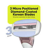 LetsShave Body and Pubic Hair Razor Ultra Sharp 3 Blade Razor Set 100 ml