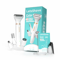 LetsShave Evior 4-in-1 Face & Body Trimmer for Women | 4 Heads - 6 Functions Kit