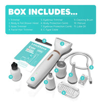LetsShave Evior 4-in-1 Face & Body Trimmer for Women | 4 Heads - 6 Functions Kit