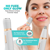 LetsShave Evior 4-in-1 Face & Body Trimmer for Women | 4 Heads - 6 Functions Kit