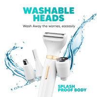 LetsShave Evior 4-in-1 Face & Body Trimmer for Women | 4 Heads - 6 Functions Kit