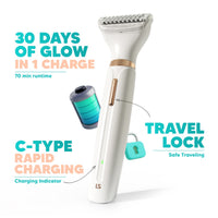 LetsShave Evior 4-in-1 Face & Body Trimmer for Women | 4 Heads - 6 Functions Kit