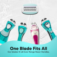 LetsShave Evior 6 Razor Blade Refills for Women (Pack of 2) | Mid-Flex Blades & Dual Moisture Bar infused with Aloe vera & Avacado | Bikini Area & Full Body Hair Removal Razor