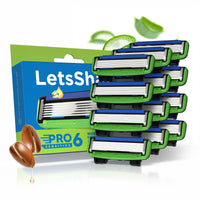 LetsShave Pro 6 Sensitive Shaving Razor Blade for Men Pack Of 12