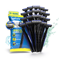 LetsShave Pro 2 Disposable Razor for men (Pack of 20) Kit