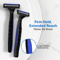 LetsShave Pro 2 Disposable Kit Travel Kit For Men (Pro 2 Plus Disposable Razor 5pcs + After Shave Balm 30ml + Transparent Shave Gel 30ml + Travel Pouch + Pro Styler 1Pcs) Kit