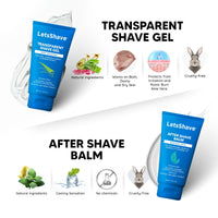 LetsShave Pro 2 Disposable Kit Travel Kit For Men (Pro 2 Plus Disposable Razor 5pcs + After Shave Balm 30ml + Transparent Shave Gel 30ml + Travel Pouch + Pro Styler 1Pcs) Kit