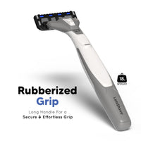 LetsShave Pro 6 Portable Razor for Men, 3 Razor + Shave Foam 200g + After Shave Balm 30ml + Travel Pouch, World's First 6 Blade Disposable Razor Shaving Set for Men Kit