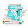 Letsshave Evior 3 Sensitive Shaving Razor for Women | 1 Handle + 2 Blades | Dual Moisture Bar with AloeVera, Vitamin E, Argan & Avocado Oils | Bikini & Underarm Friendly | Full Body Hair Removal Razor | 3 Months of Smooth Shaving