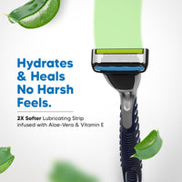 LetsShave Pro 6 Acne Friendly Razor for Men | Anti-Acne Shaving Kit with 1 Handle, 2 Blades & Razor Cap | Clog-Free 6-Blade Design with Beard Styling Back-Blade | Gentle on Acne-Prone Skin Kit