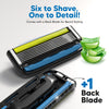 LetsShave Pro 6 Acne Friendly Razor for Men | Anti-Acne Shaving Kit with 1 Handle, 2 Blades & Razor Cap | Clog-Free 6-Blade Design with Beard Styling Back-Blade | Gentle on Acne-Prone Skin Kit