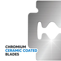 LetsShave Premium DE -Blade, Pack of 50, 5 Tucks of 10 N, Chromium Ceramic Coated Blades, South Korea Technology, Blades- for Men