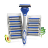 LetsShave Pro 2 Max Twin Blade Razor for Men | Refillable System with Diamond Hard Coating Curved Blades, Pivot Head & Aloe Lubrication Strip | Smooth & Comfortable Shave (1 Handle + 10 Blades)