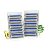 LetsShave Pro 2 Max Twin Blade Razor Cartridges - Pack of 10 | Open Flow Architecture | Pivoting Head Refills with Aloe Strip & Diamond-Coated Blades for Men | Smooth, Close, Irritation-Free Shave