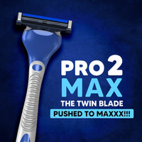 LetsShave Pro 2 Max Twin Blade Razor Cartridges - Pack of 20 | Open Flow Architecture | Pivoting Head Refills with Aloe Strip & Diamond-Coated Blades for Men | Smooth, Close, Irritation-Free Shave