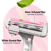 LetsShave Evior 2 Disposable Body Hair removal Shaving razor with Vit-E Lubricating Strip, Women, Pack of 10