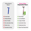 LetsShave Evior 2 Disposable Body Hair removal Shaving razor with Vit-E Lubricating Strip, Women, Pack of 10