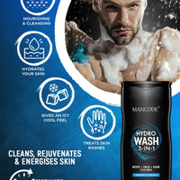 Mancode Hydro Body Wash 3 in 1 450ml