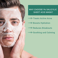 Mancode 1% Salicylic Acid Facial Sheet Mask 25ml Pack of 3