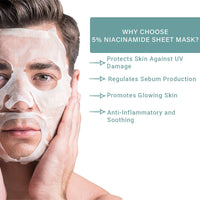 Mancode 5% Niacinamide Acid Facial Sheet Mask 25ml Pack of 3