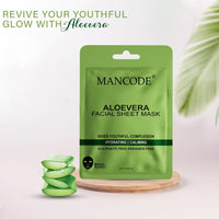 Mancode Aloevera Facial Sheet Mask 25ml Pack of 3