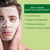 Mancode Green Tea Facial Sheet Mask 25ml Pack of 3