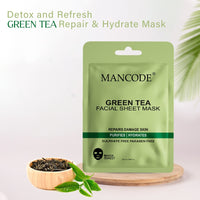 Mancode Green Tea Facial Sheet Mask 25ml Pack of 3