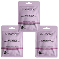 Mancode Lavender Facial Sheet Mask 25ml Pack of 3