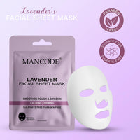 Mancode Lavender Facial Sheet Mask 25ml Pack of 3