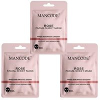 Mancode Rose Facial Sheet Mask 25ml Pack of 3