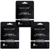 Mancode Vitamin C Facial Sheet Mask 25ml Pack of 3