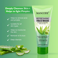 Mancode Refreshing Face Wash for Smooth & Fresh Skin with Aloe Vera 100ml